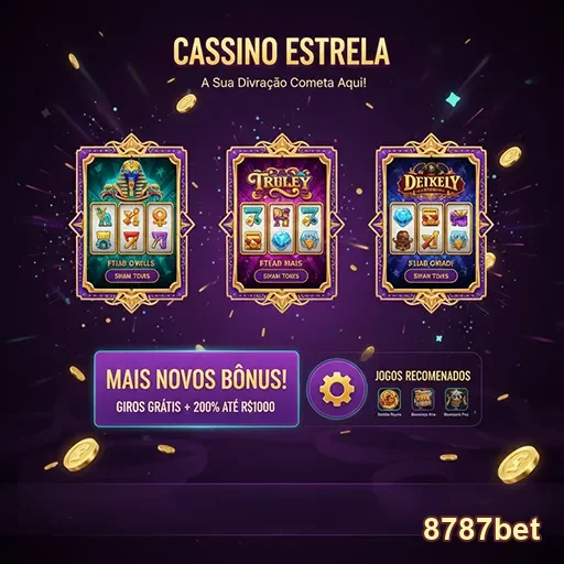 Imagem do bônus Estrela do cassino 8787bet, promovendo jogos emocionantes e prêmios.