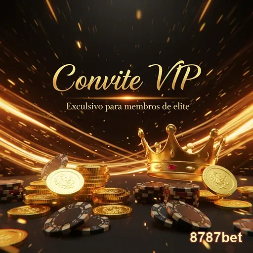 Convite VIP do cassino 8787bet, design elegante com elementos de jogo e diversão.